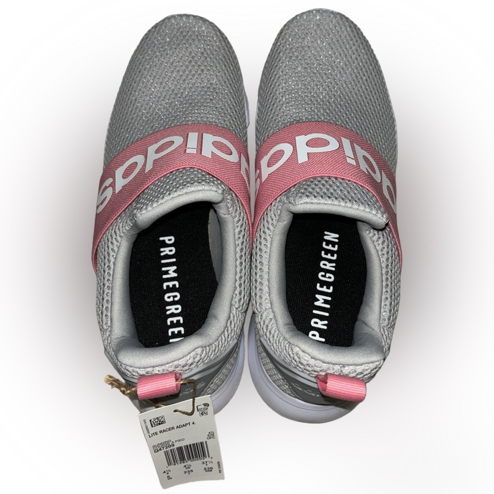 Adidas Lite Racer Adapt 4.0 Slip-On Running Shoes Pink Grey Youth 5 NEW - Picture 7 of 11